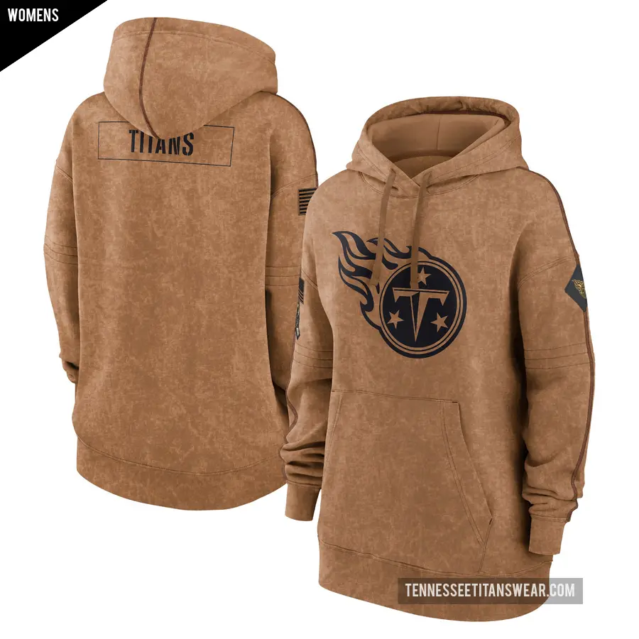 Women's Tennessee Titans Brown 2023 Salute to Service Pullover Hoodie