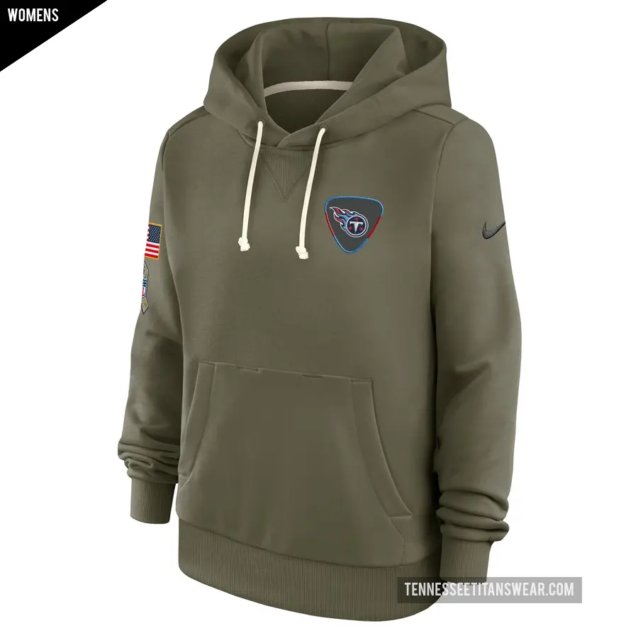 Women's Tennessee Titans Olive 2025 Salute to Service Sideline Hoodie