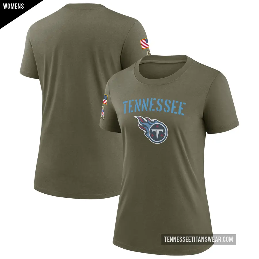 Women's Tennessee Titans Olive Legend 2022 Salute To Service T-Shirt