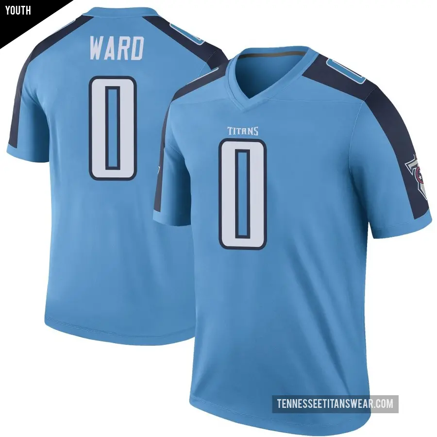 Youth Tennessee Titans ＃0 Cam Ward Light Blue Legend Color Rush Jersey
