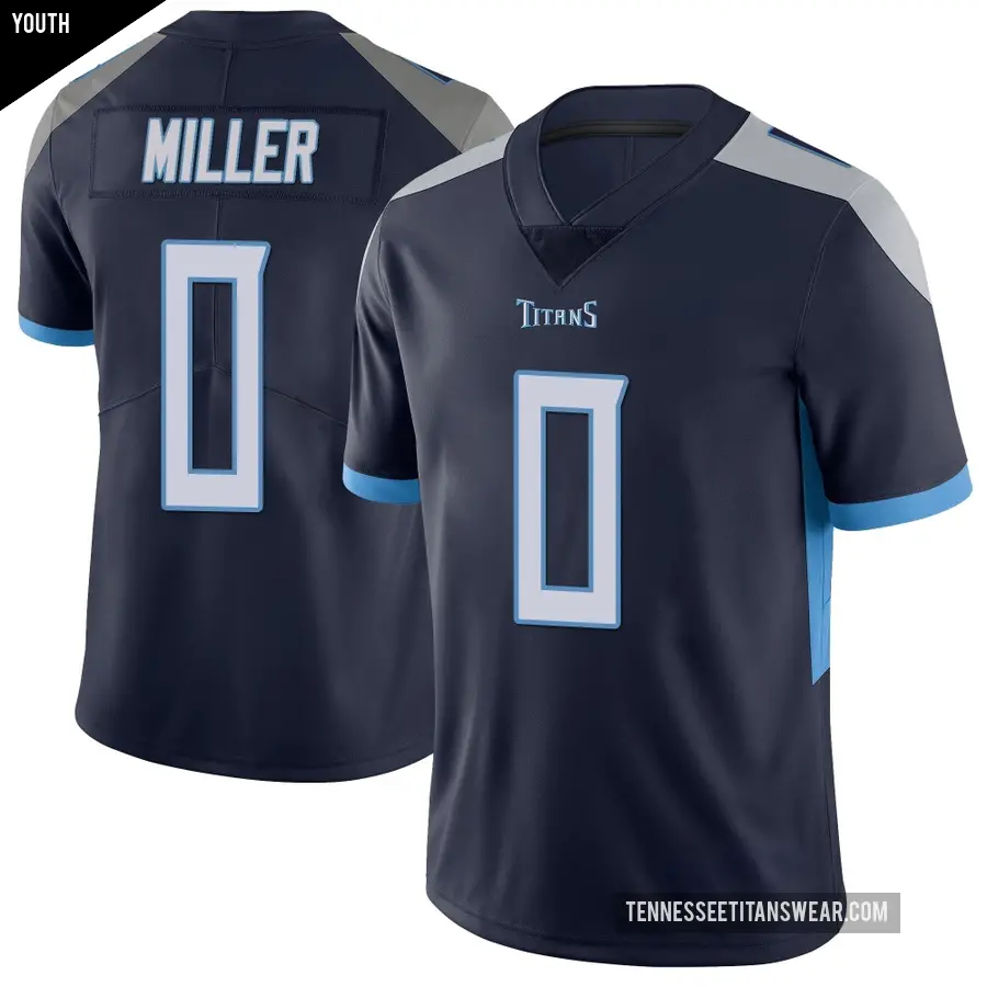 Youth Tennessee Titans ＃0 Rasheed Miller Navy Limited Vapor Untouchable Jersey