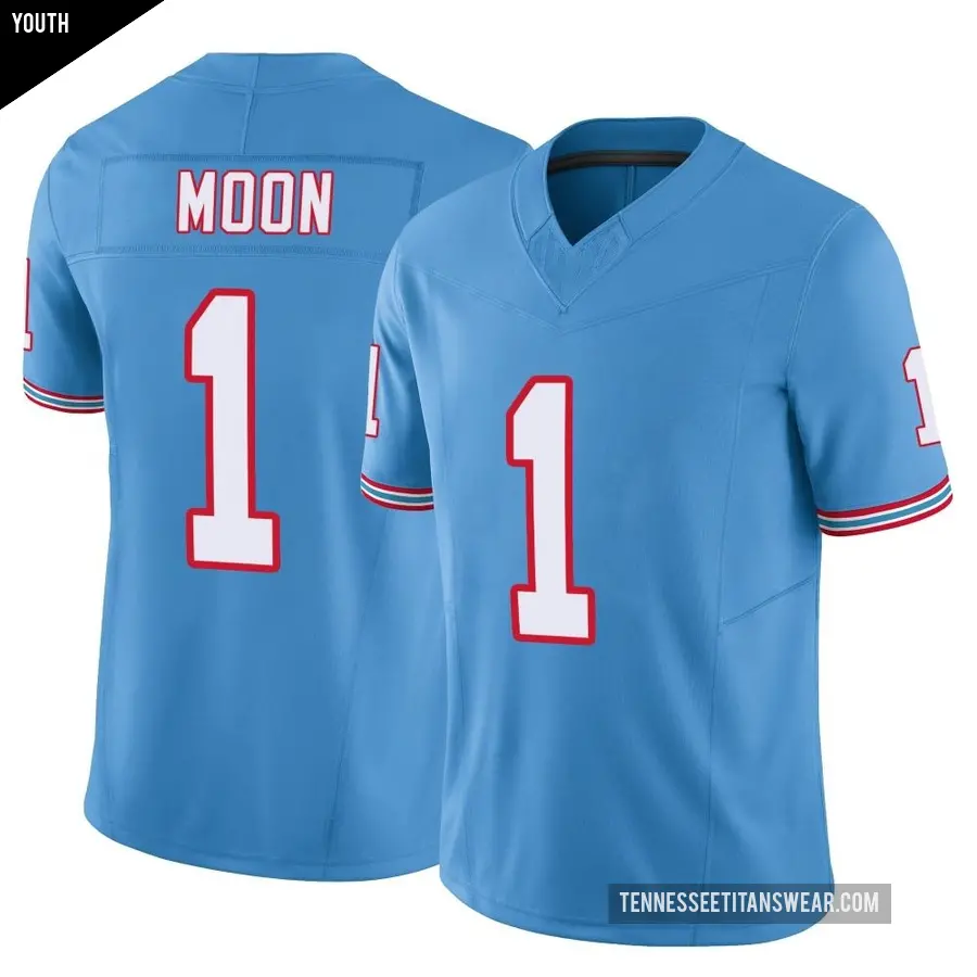 Youth Tennessee Titans ＃1 Warren Moon Light Blue Limited Vapor F.U.S.E. Jersey