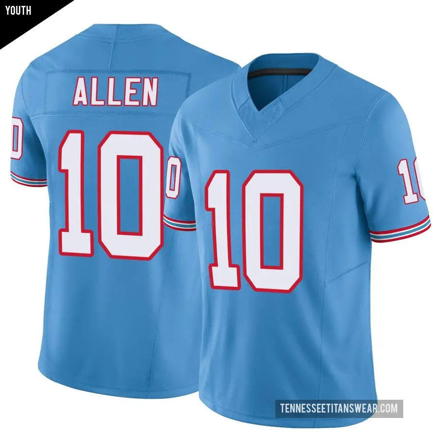 Youth Tennessee Titans ＃10 Brandon Allen Light Blue Limited Vapor F.U.S.E. Jersey