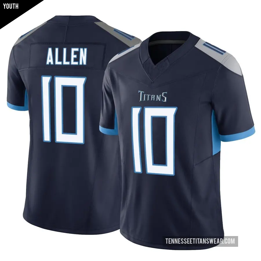 Youth Tennessee Titans ＃10 Brandon Allen Navy Limited Vapor F.U.S.E. Jersey
