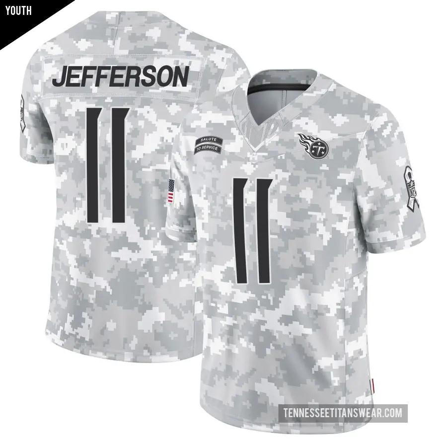Youth Tennessee Titans ＃11 Van Jefferson Arctic Camo Limited 2024 Salute to Service Jersey