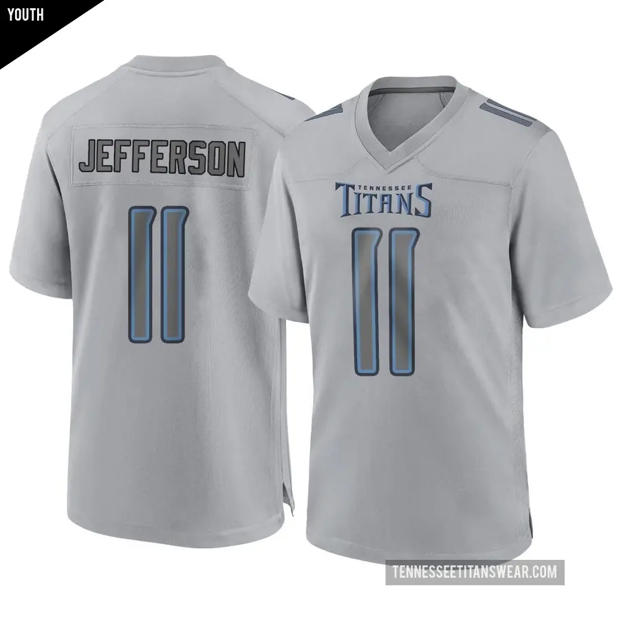 Youth Tennessee Titans ＃11 Van Jefferson Gray Game Atmosphere Fashion Jersey
