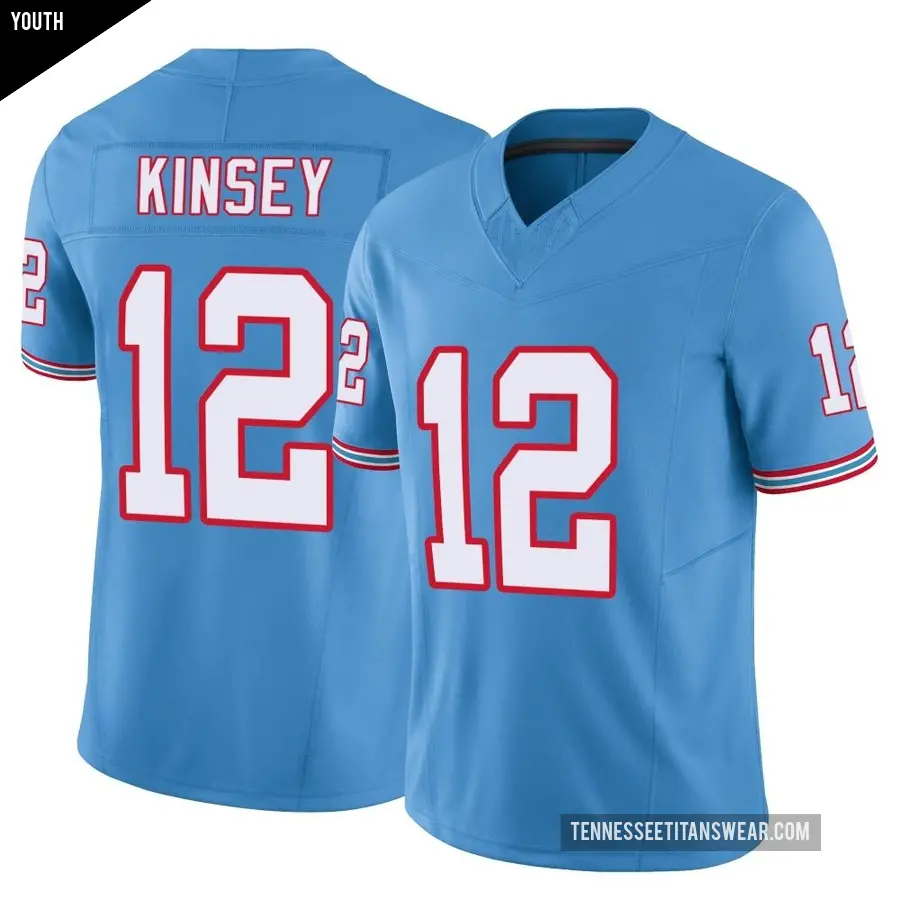 Youth Tennessee Titans ＃12 Mason Kinsey Light Blue Limited Vapor F.U.S.E. Jersey
