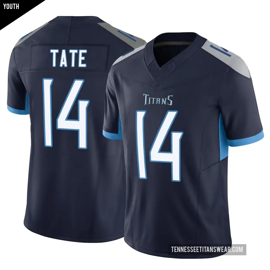 Youth Tennessee Titans ＃14 Carnell Tate Navy Limited Vapor F.U.S.E. Jersey