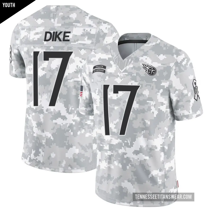 Youth Tennessee Titans ＃17 Chimere Dike Arctic Camo Limited 2024 Salute to Service Jersey