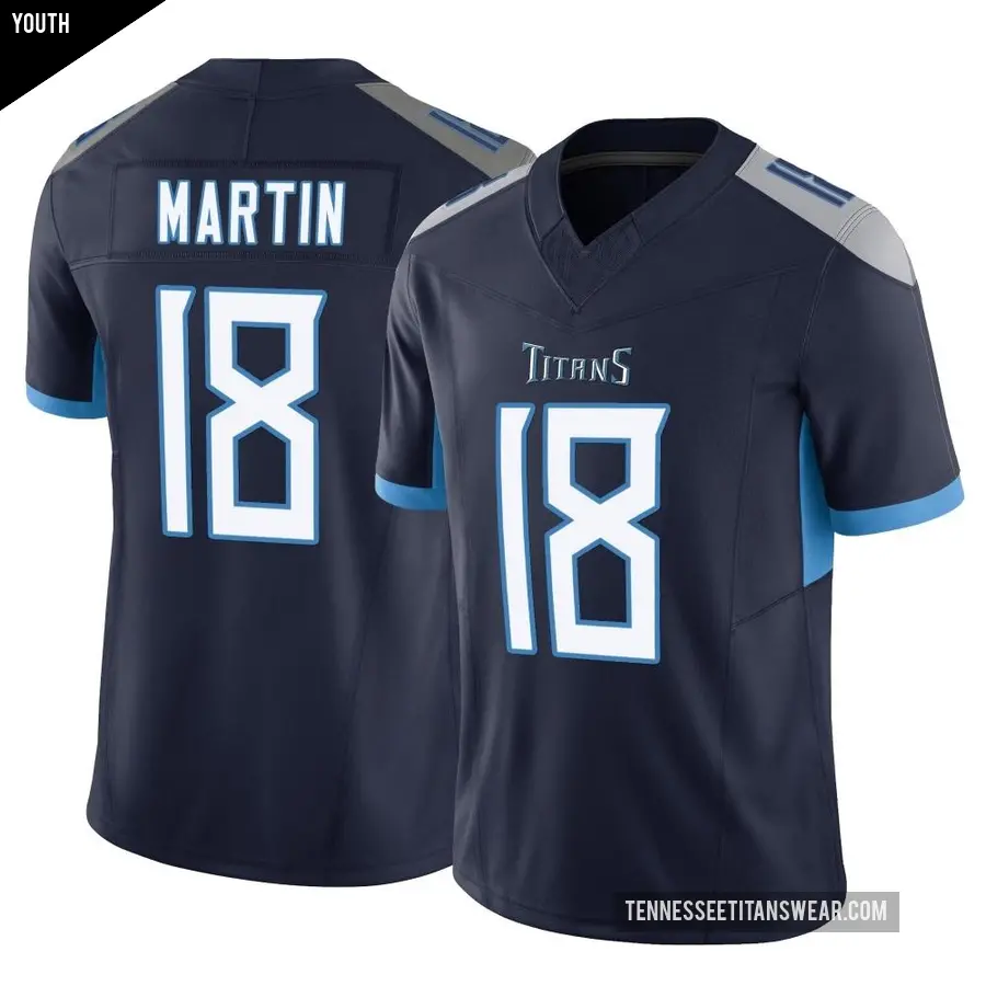 Youth Tennessee Titans ＃18 Tay Martin Navy Limited Vapor F.U.S.E. Jersey