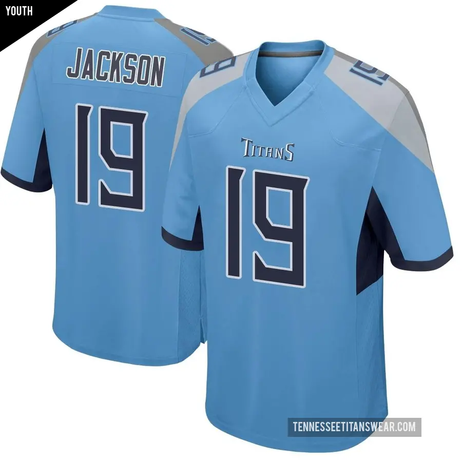 Youth Tennessee Titans ＃19 Jha'Quan Jackson Light Blue Game Jersey