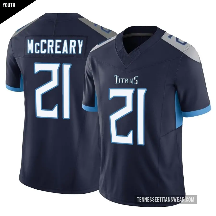 Youth Tennessee Titans ＃21 Roger McCreary Navy Limited Vapor F.U.S.E. Jersey