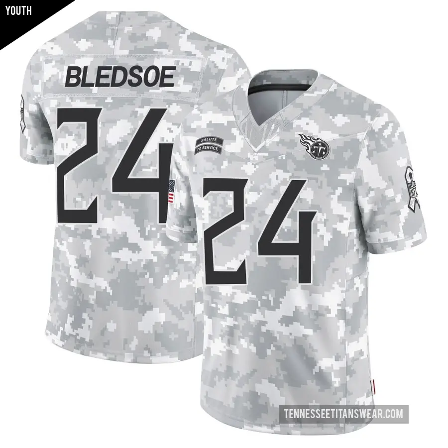 Youth Tennessee Titans ＃24 Joshuah Bledsoe Arctic Camo Limited 2024 Salute to Service Jersey