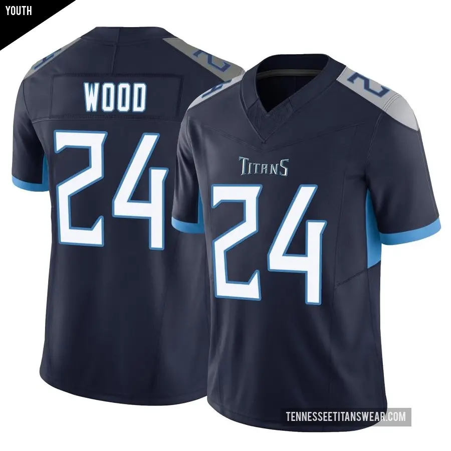 Youth Tennessee Titans ＃24 Julius Wood Navy Limited Vapor F.U.S.E. Jersey