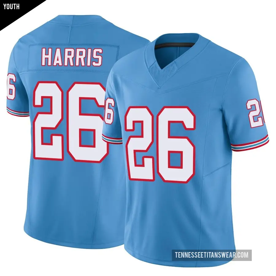 Youth Tennessee Titans ＃26 Marcus Harris Light Blue Limited Vapor F.U.S.E. Jersey