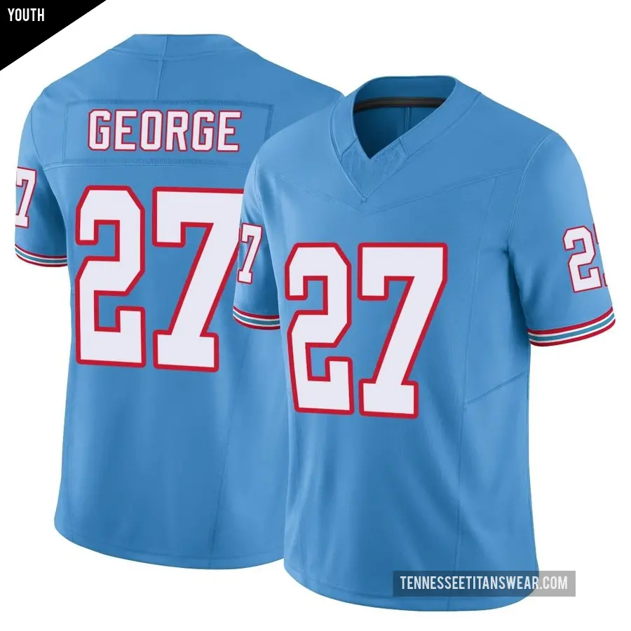 Youth Tennessee Titans ＃27 Eddie George Light Blue Limited Vapor F.U.S.E. Jersey