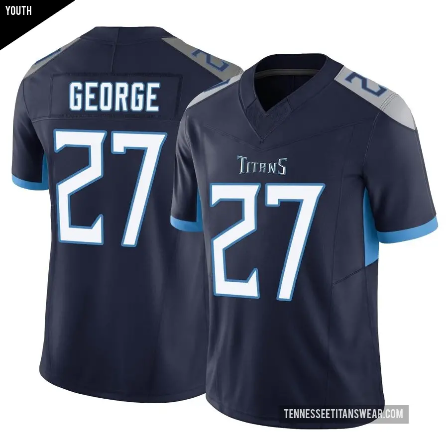 Youth Tennessee Titans ＃27 Eddie George Navy Limited Vapor F.U.S.E. Jersey