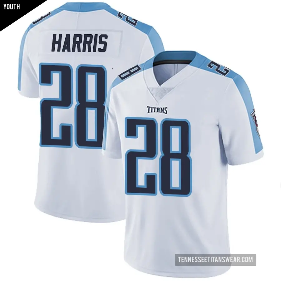 Youth Tennessee Titans ＃28 Jermari Harris White Limited Vapor Untouchable Jersey
