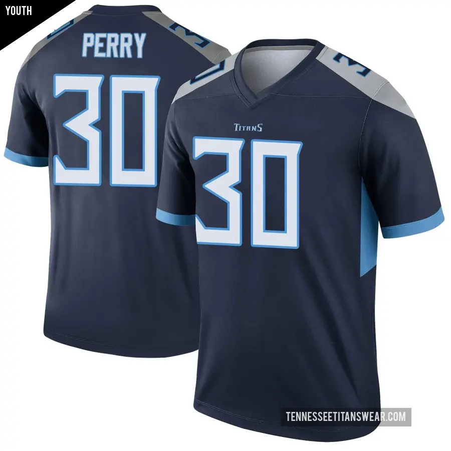 Youth Tennessee Titans ＃30 Mark Perry Navy Legend Jersey