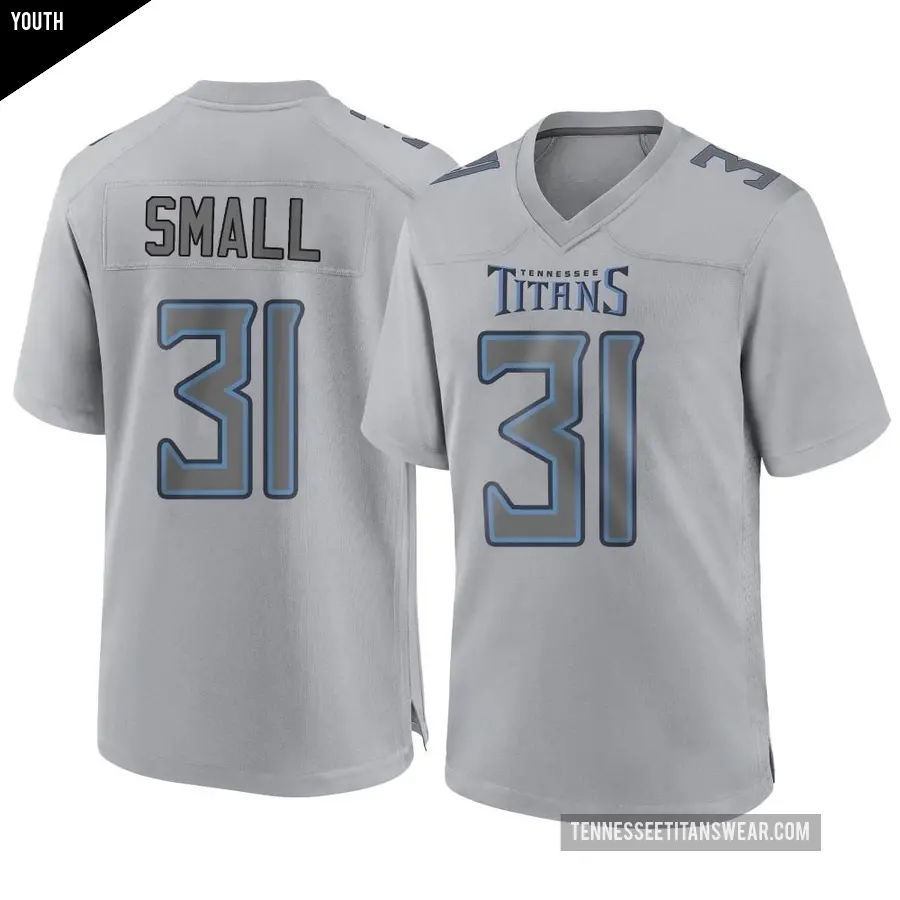 Youth Tennessee Titans ＃31 Jabari Small Gray Game Atmosphere Fashion Jersey