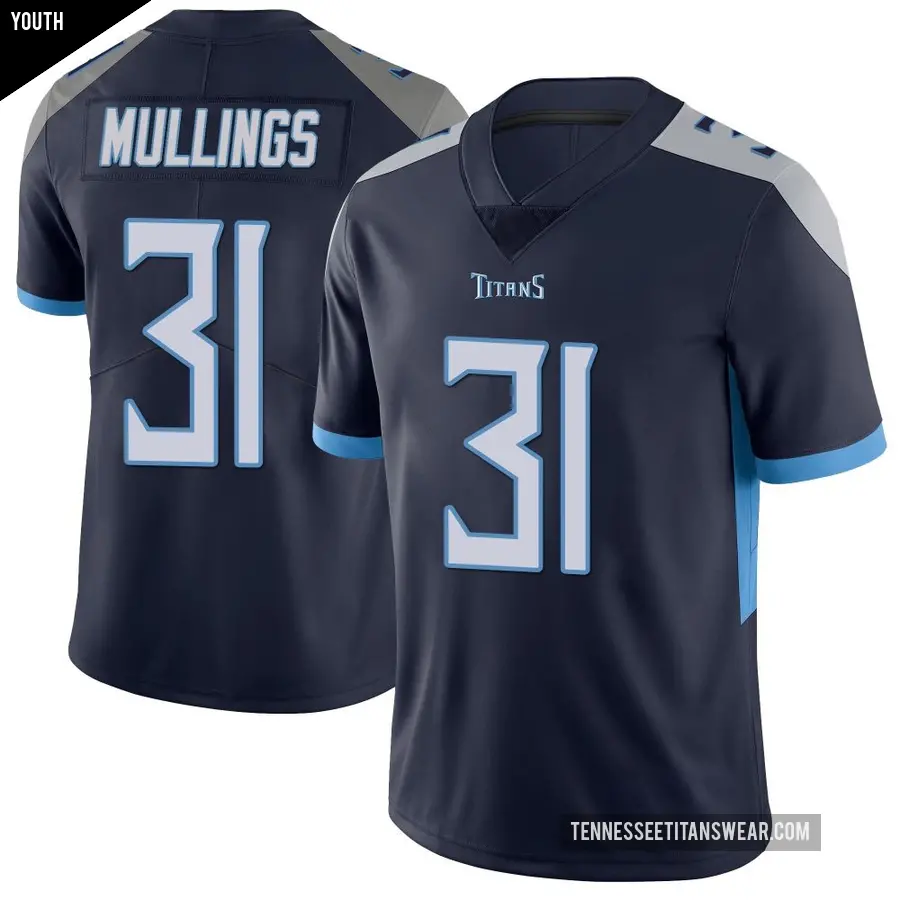 Youth Tennessee Titans ＃31 Kalel Mullings Navy Limited Vapor Untouchable Jersey