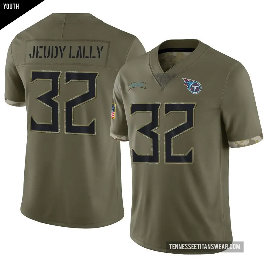 Youth Tennessee Titans ＃32 Gabe Jeudy-Lally Olive Limited 2022 Salute To Service Jersey