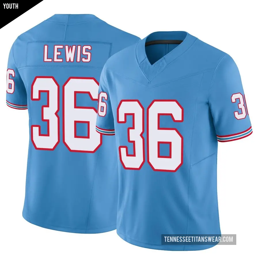 Youth Tennessee Titans ＃36 Clarence Lewis Light Blue Limited Vapor F.U.S.E. Jersey