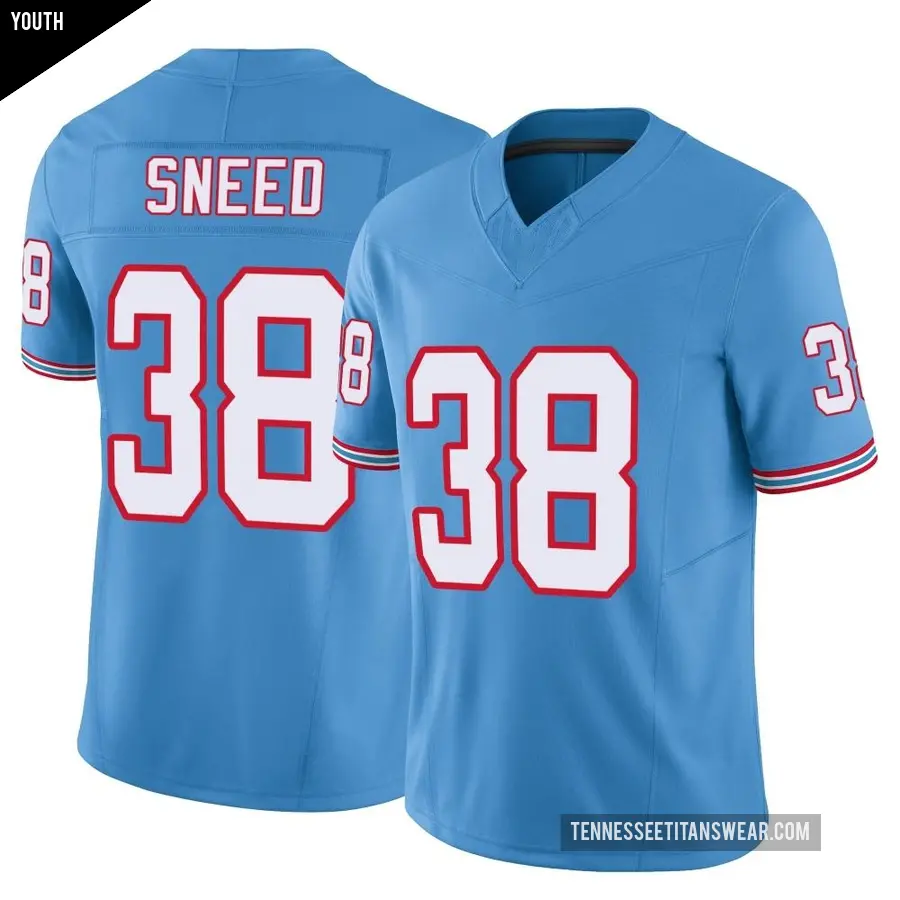 Youth Tennessee Titans ＃38 L'Jarius Sneed Light Blue Limited Vapor F.U.S.E. Jersey