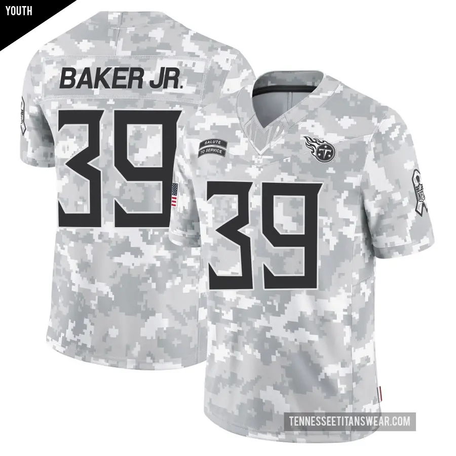 Youth Tennessee Titans ＃39 Darrell Baker Jr. Arctic Camo Limited 2024 Salute to Service Jersey