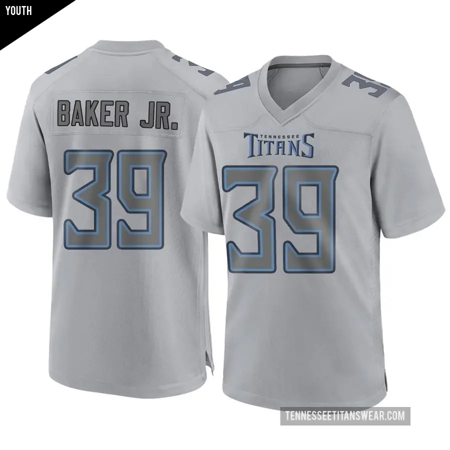 Youth Tennessee Titans ＃39 Darrell Baker Jr. Gray Game Atmosphere Fashion Jersey