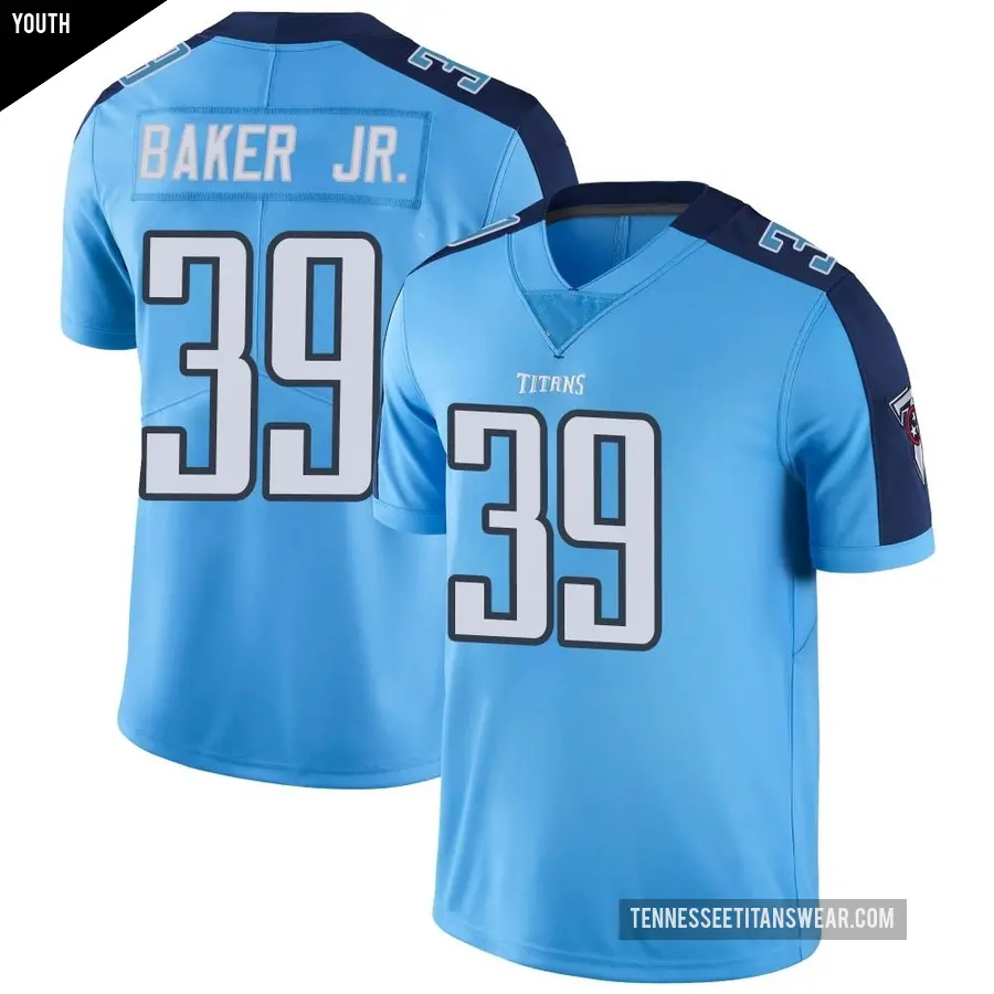 Youth Tennessee Titans ＃39 Darrell Baker Jr. Light Blue Limited Color Rush Jersey