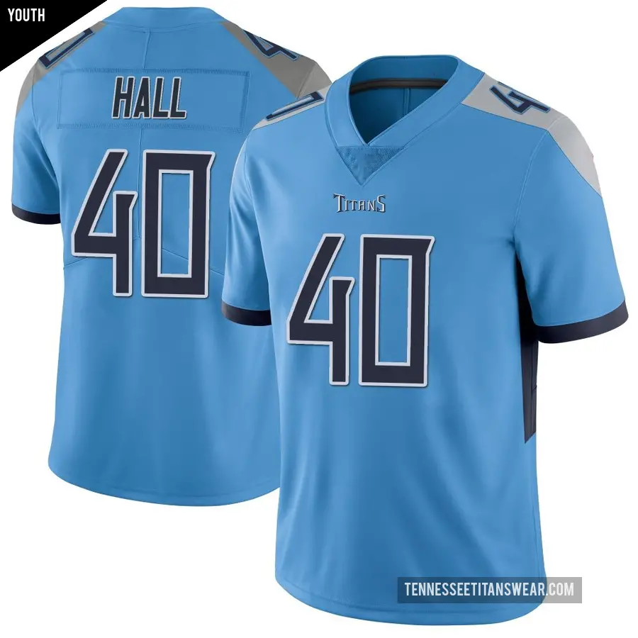 Youth Tennessee Titans ＃40 Kemon Hall Light Blue Limited Vapor Untouchable Jersey