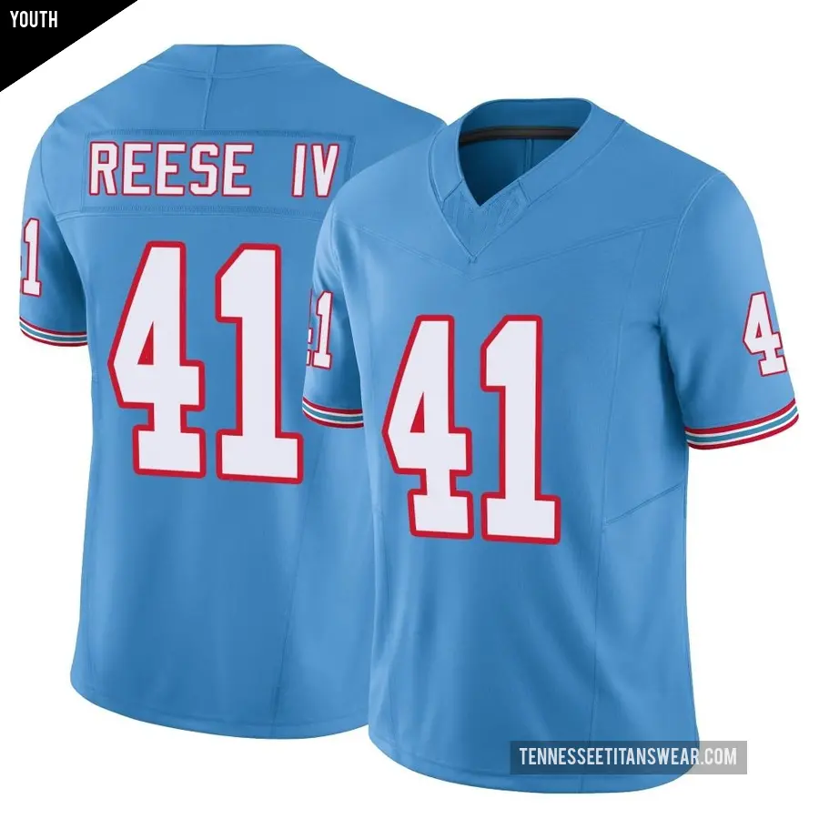 Youth Tennessee Titans ＃41 Otis Reese IV Light Blue Limited Vapor F.U.S.E. Jersey