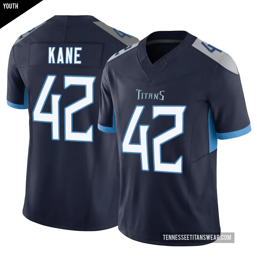 Youth Tennessee Titans ＃42 Sanoussi Kane Navy Limited Vapor F.U.S.E. Jersey