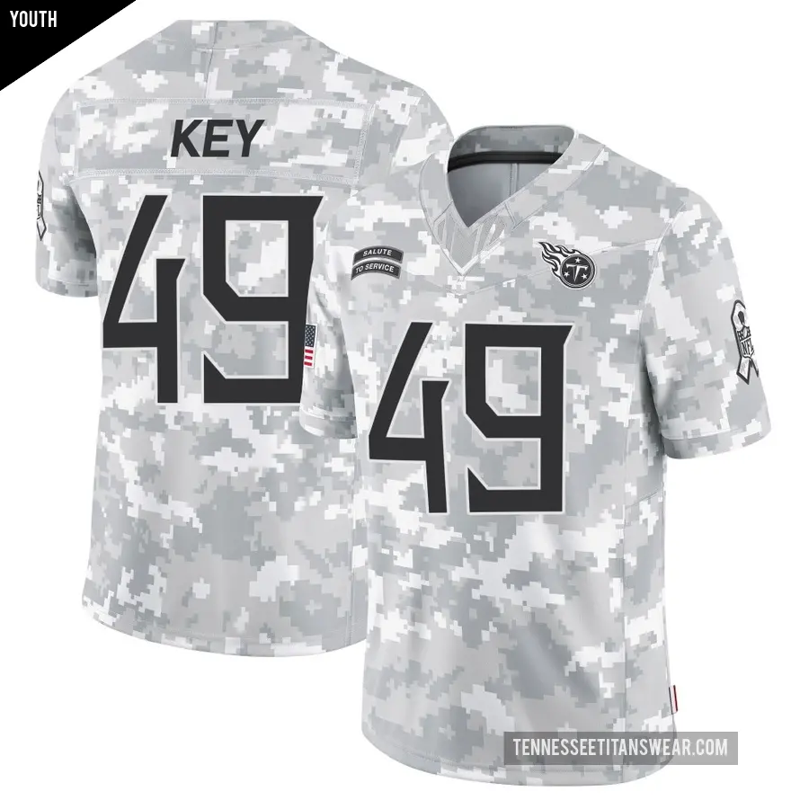 Youth Tennessee Titans ＃49 Arden Key Arctic Camo Limited 2024 Salute to Service Jersey