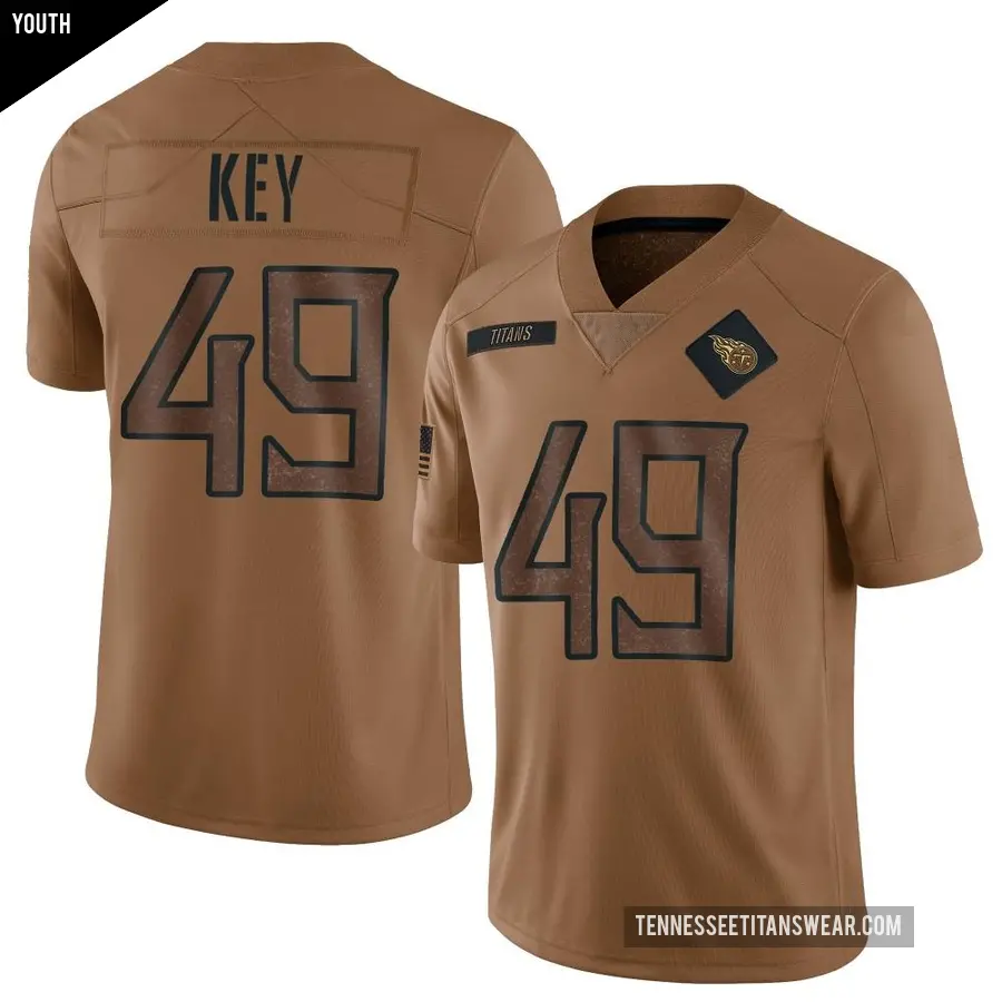 Youth Tennessee Titans ＃49 Arden Key Brown Limited 2023 Salute To Service Jersey