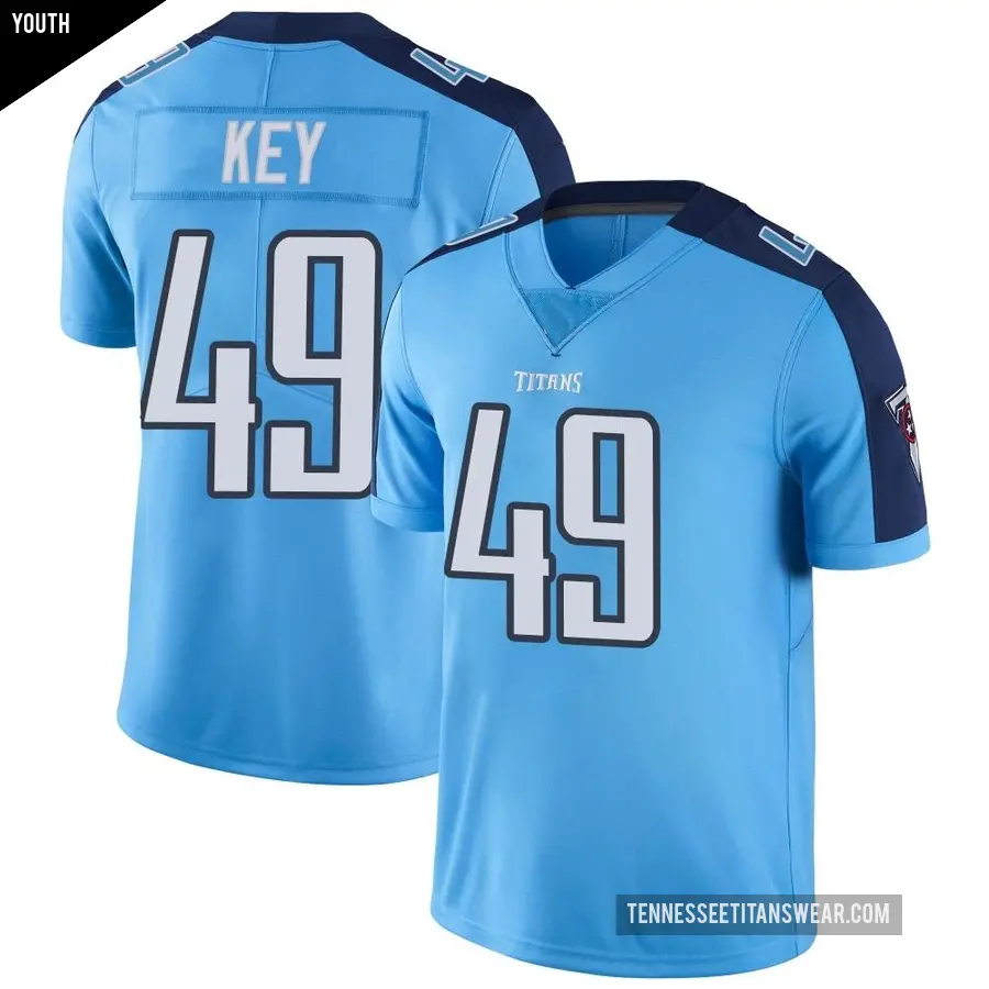 Youth Tennessee Titans ＃49 Arden Key Light Blue Limited Color Rush Jersey