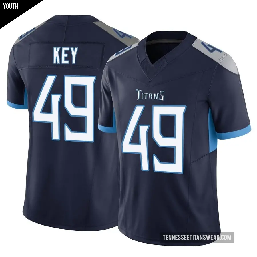 Youth Tennessee Titans ＃49 Arden Key Navy Limited Vapor F.U.S.E. Jersey