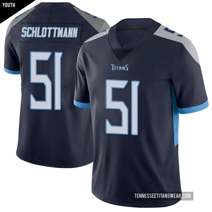 Youth Tennessee Titans ＃51 Austin Schlottmann Navy Limited Vapor Untouchable Jersey