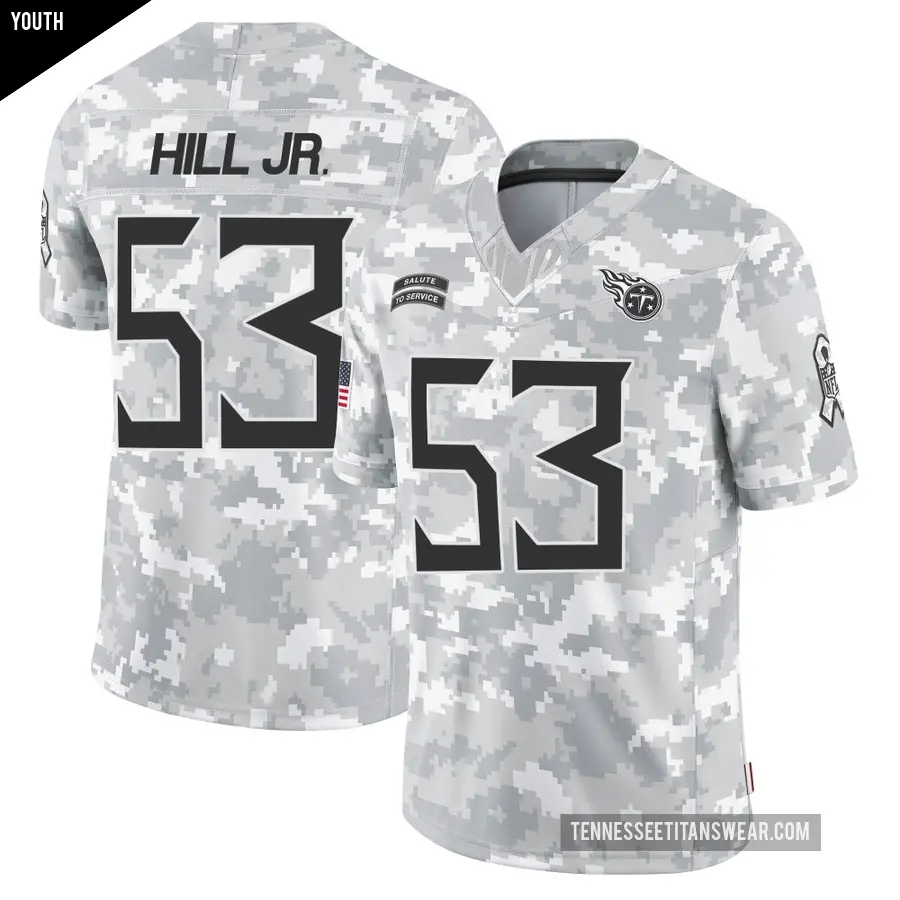Youth Tennessee Titans ＃53 Anthony Hill Jr. Arctic Camo Limited 2024 Salute to Service Jersey