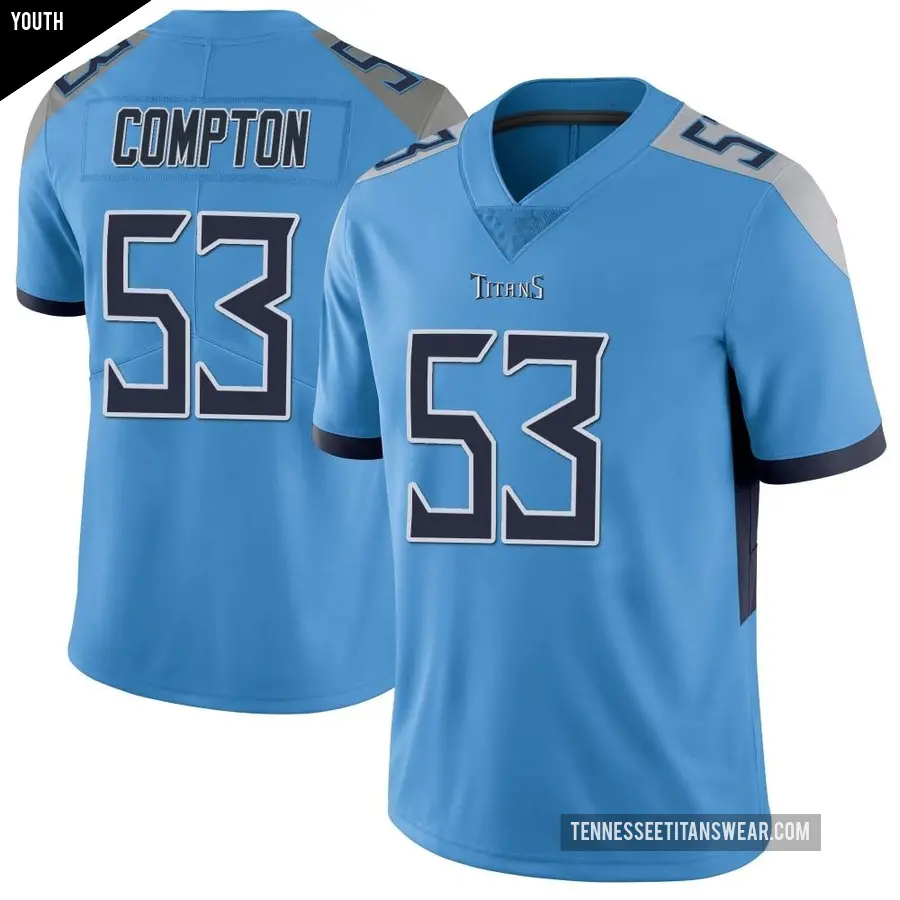 Youth Tennessee Titans &#65283;53 Will Compton Light Blue Limited Vapor Untouchable Jersey
