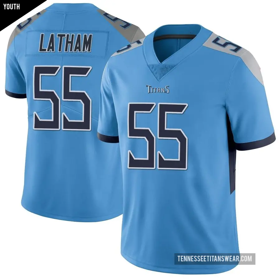 Youth Tennessee Titans ＃55 JC Latham Light Blue Limited Vapor Untouchable Jersey
