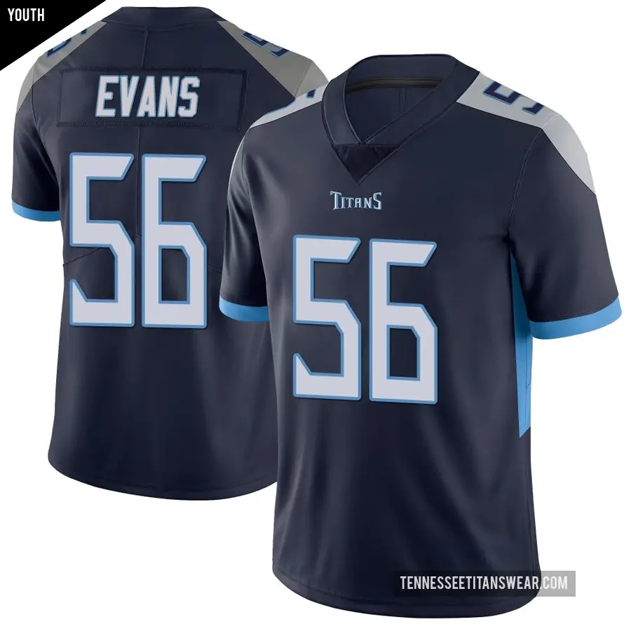 Youth Tennessee Titans ＃56 Desmond Evans Navy Limited Vapor Untouchable Jersey