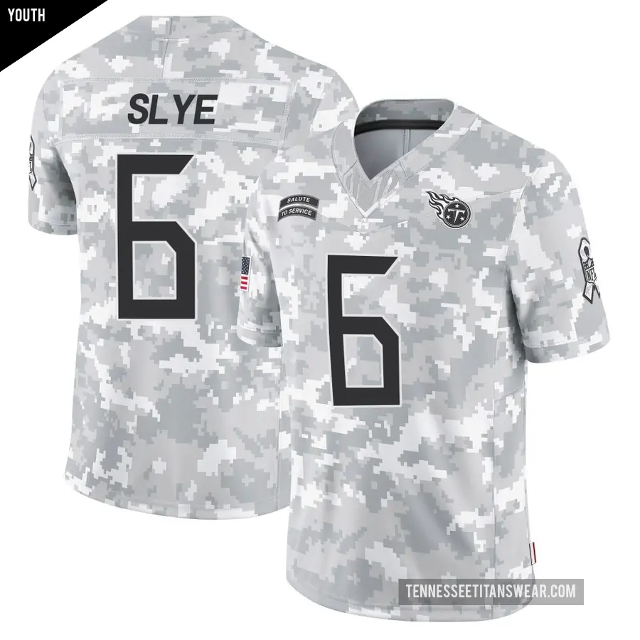 Youth Tennessee Titans ＃6 Joey Slye Arctic Camo Limited 2024 Salute to Service Jersey