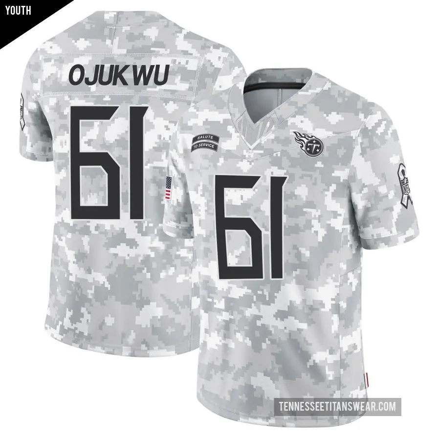Youth Tennessee Titans ＃61 John Ojukwu Arctic Camo Limited 2024 Salute to Service Jersey