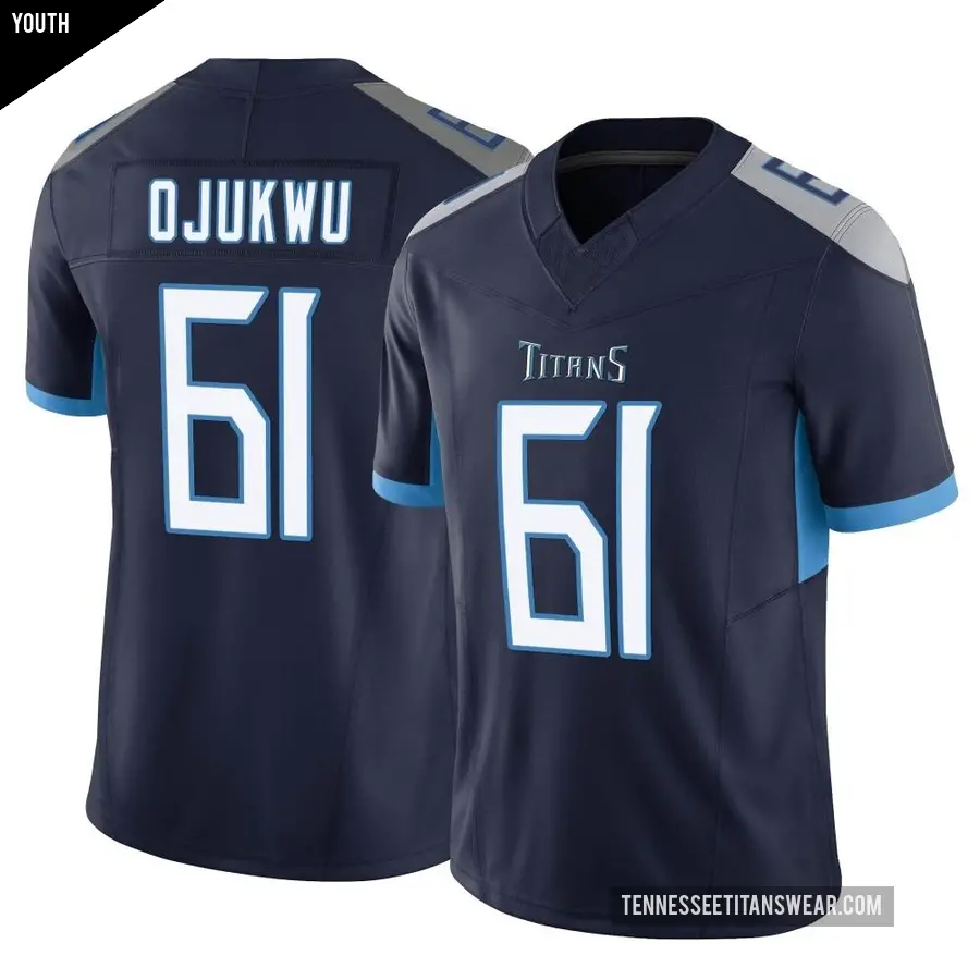 Youth Tennessee Titans ＃61 John Ojukwu Navy Limited Vapor F.U.S.E. Jersey
