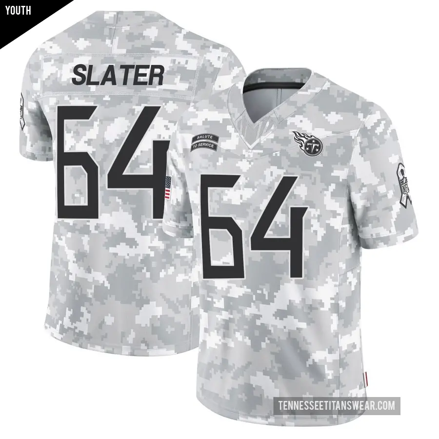 Youth Tennessee Titans ＃64 Jackson Slater Arctic Camo Limited 2024 Salute to Service Jersey