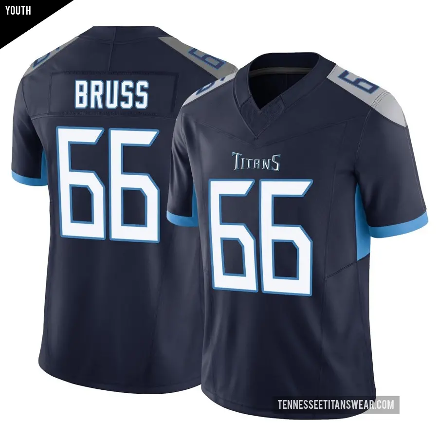 Youth Tennessee Titans ＃66 Logan Bruss Navy Limited Vapor F.U.S.E. Jersey