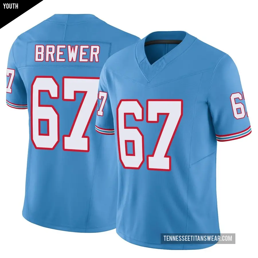 Youth Tennessee Titans ＃67 Chandler Brewer Light Blue Limited Vapor F.U.S.E. Jersey