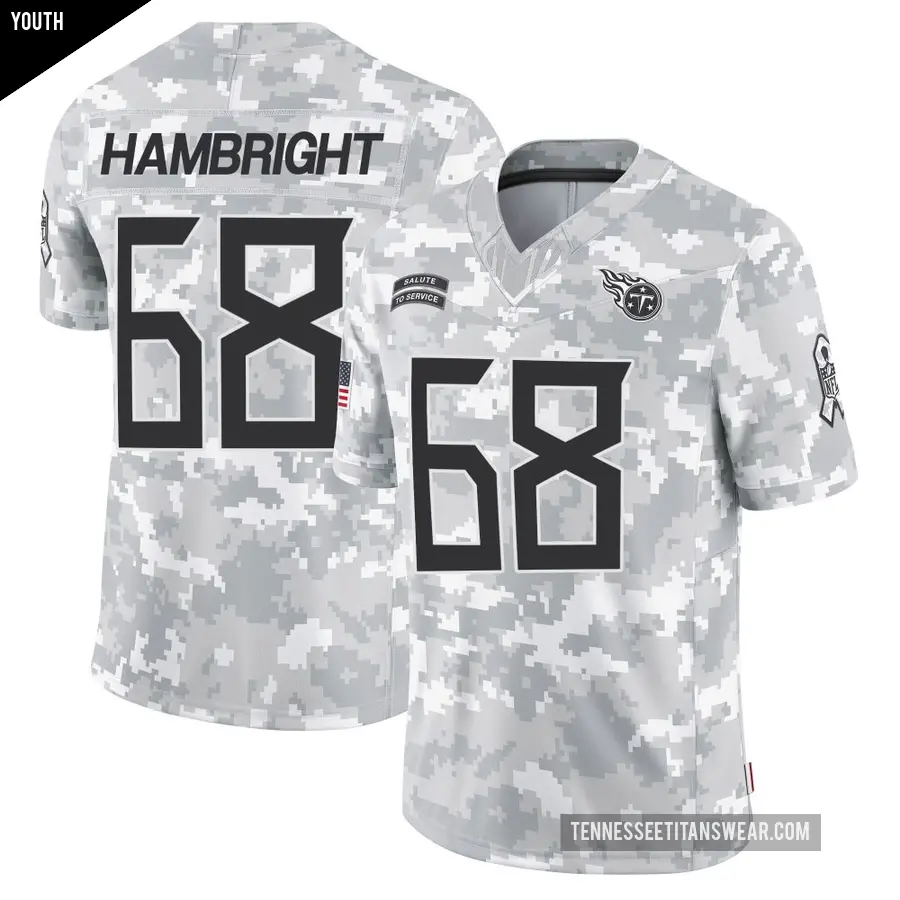 Youth Tennessee Titans ＃68 Arlington Hambright Arctic Camo Limited 2024 Salute to Service Jersey